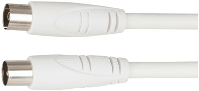 GENERIC/MANUFACTURER PLACEHOLDER 1.5M WHITE TV COAXIAL PLUG TO SOCKET CABLE FOR CLEAR RECEPTION