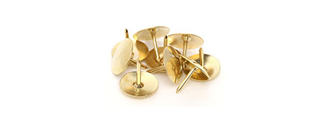 UNKNOWN MANUFACTURER A4 BRASS FINISH NOTICE BOARD PINS - PACK OF 100