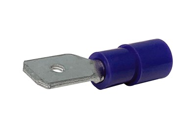 UNSPECIFIED MANUFACTURER BLUE MALE SPADE CONNECTORS 1.5-2.5MM WIRE - 100 PACK