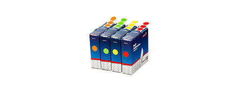 UNSPECIFIED MANUFACTURER FLUORO YELLOW PERMANENT 14MM CIRCULAR LABEL DISPENSER BOX