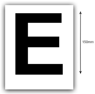 UNBRANDED/GENERIC COMPLIANCE STICKER 150MM BLACK ON WHITE BOAT REGISTRATION LETTER E STICKERS
