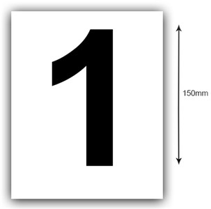 GENERIC/UNSPECIFIED MANUFACTURER 150MM BLACK BOAT REGISTRATION NUMBER STICKER (1) WHITE BACKGROUND