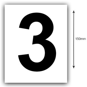 UNBRANDED/GENERIC 150MM BLACK ON WHITE BOAT REGISTRATION NUMBER STICKER (3)