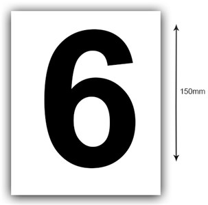 UNBRANDED/GENERIC 150MM BLACK BOAT REGISTRATION NUMBER STICKER (6) WHITE