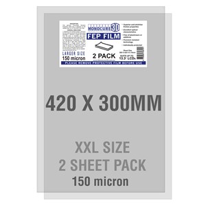 UNSPECIFIED MANUFACTURER FEP FILM 150UM 420X300MM (2 PACK) FOR 3D PRINTING