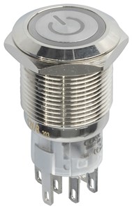 GENERIC/COMPONENT SUPPLIER 19MM BLUE METAL IP67 PUSHBUTTON MOMENTARY SWITCH WITH LIGHT