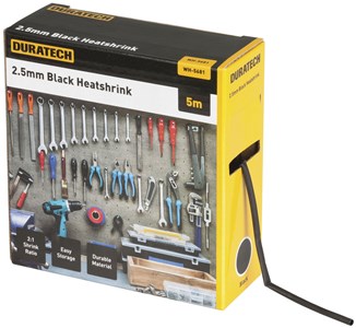 UNSPECIFIED MANUFACTURER 2:1 2.5MM BLACK HEATSHRINK TUBING 5M ROLL FOR ELECTRICAL REPAIRS