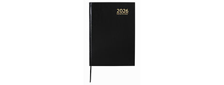 CUMBERLAND 2026 A4 BLACK CASEBOUND DIARY - 15 MINUTE APPOINTMENTS