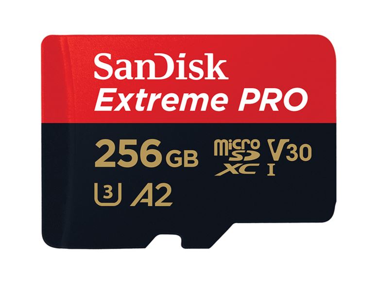 SANDISK 256GB EXTREME MICROSD CARD FOR 4K VIDEO