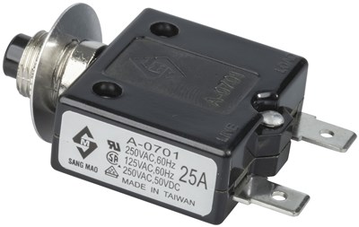 GENERIC/UNSPECIFIED MANUFACTURER 25A PANEL MOUNT CIRCUIT BREAKER FOR AC/DC POWER PROTECTION