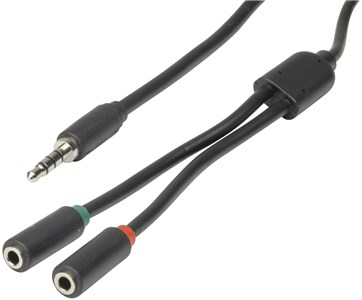 GENERIC/UNSPECIFIED MANUFACTURER 3.5MM 4 POLE TO 2 X 3.5MM SPLITTER CABLE 250MM