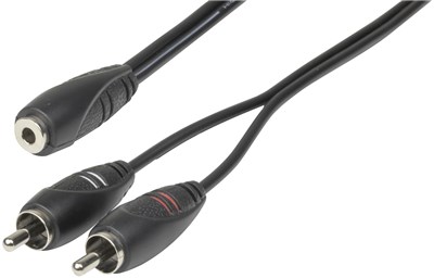 GENERIC/UNSPECIFIED (ASSUMING A STANDARD COMPONENT) 3.5MM STEREO SOCKET TO 2 RCA LEAD 300MM AUDIO ADAPTER