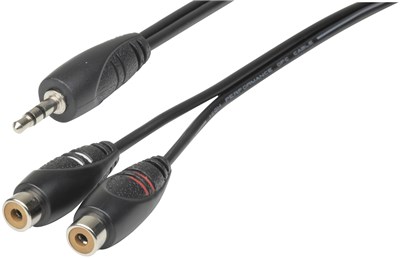 GENERIC 3.5MM TO 2 RCA AUDIO CABLE 300MM - CONNECT YOUR DEVICES