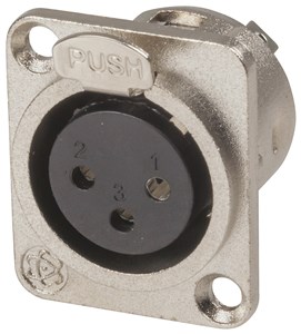 GENERIC/COMPONENT MANUFACTURER 3 PIN CHASSIS FEMALE XLR CONNECTOR - SOLDER TAG MOUNT