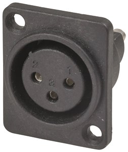 GENERIC 3 PIN PLASTIC CHASSIS FEMALE XLR CONNECTOR FOR AUDIO PROJECTS