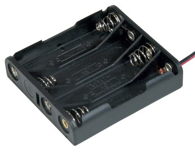 GENERIC COMPONENT SUPPLIER 4X AAA BATTERY HOLDER WITH LEADS - HIGH-GRADE PLASTIC