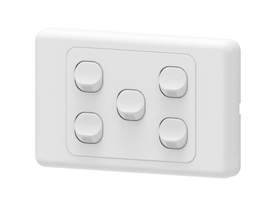 GENERIC ELECTRICAL COMPONENTS VERSATILE 5 GANG 2 WAY LIGHT SWITCH FOR GERALDTON HOMES
