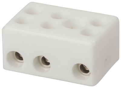 UNSPECIFIED MANUFACTURER 3 WIRE PORCELAIN TERMINAL BLOCK - 5 AMP FOR HIGH HEAT