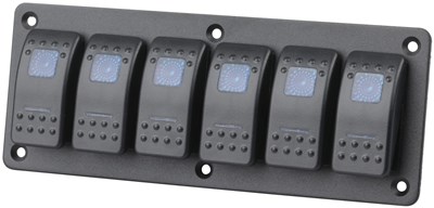 GENERIC ELECTRICAL COMPONENTS 6 WAY ILLUMINATED BLUE ROCKER SWITCH PANEL FOR EASY INSTALL