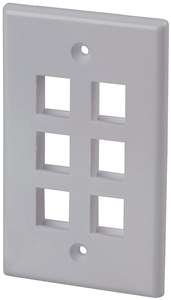 KEYSTONE (MANUFACTURER) KEYSTONE WALL PLATE 6 WAY FOR FLUSH MOUNT INSTALLATIONS