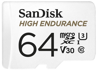 SANDISK 64GB HIGH ENDURANCE MICROSD CARD FOR DASH CAMS