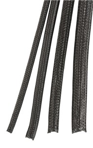 UNSPECIFIED MANUFACTURER 6MM BLACK BRAIDED WIRE WRAP SLEEVING - 2M SELF-CLOSING