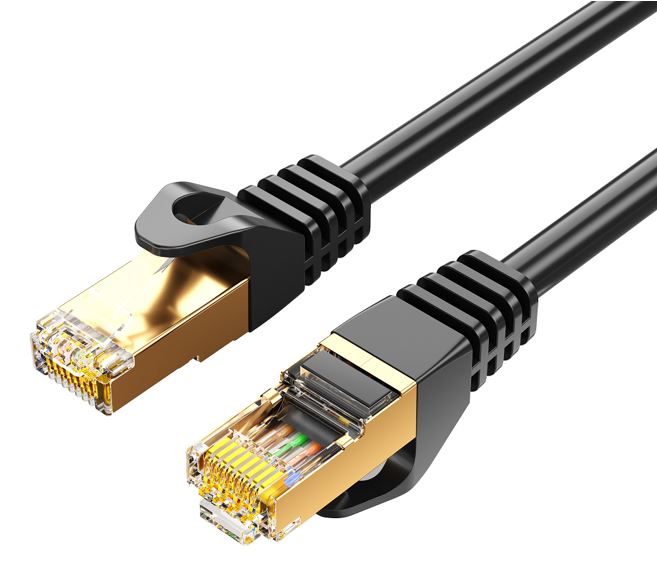 8WARE BLACK 1M CAT7 ETHERNET CABLE FOR ULTRA-FAST NETWORKING