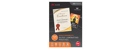 GBC A4 125 MICRON LAMINATING POUCHES FOR DOCUMENT PROTECTION