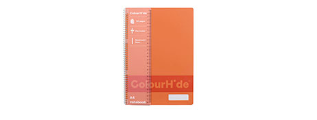 UNSPECIFIED MANUFACTURER A4 PEACH SPIRAL NOTEBOOK WITH PERFORATED PAGES & RULER