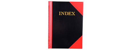 UNSPECIFIED MANUFACTURER RED/BLACK A6 HARDCOVER INDEXED NOTEBOOK - 200 PAGES