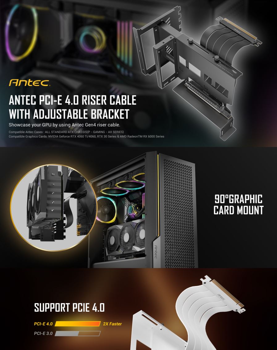 ANTEC ARGB PCIE 4.0 M.2 SSD HEATSINK - BLACK