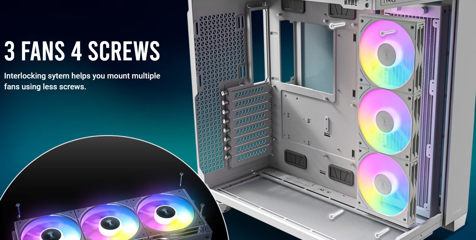 ANTEC ARGB PWM FANS 3-PACK WHITE - QUIET COOLING