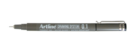 ARTLINE TECHNICAL DRAWING PEN - 0.1MM BLACK - FADE PROOF INK