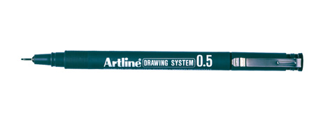 ARTLINE TECHNICAL DRAWING PEN - 0.5MM BLACK - FADE PROOF INK