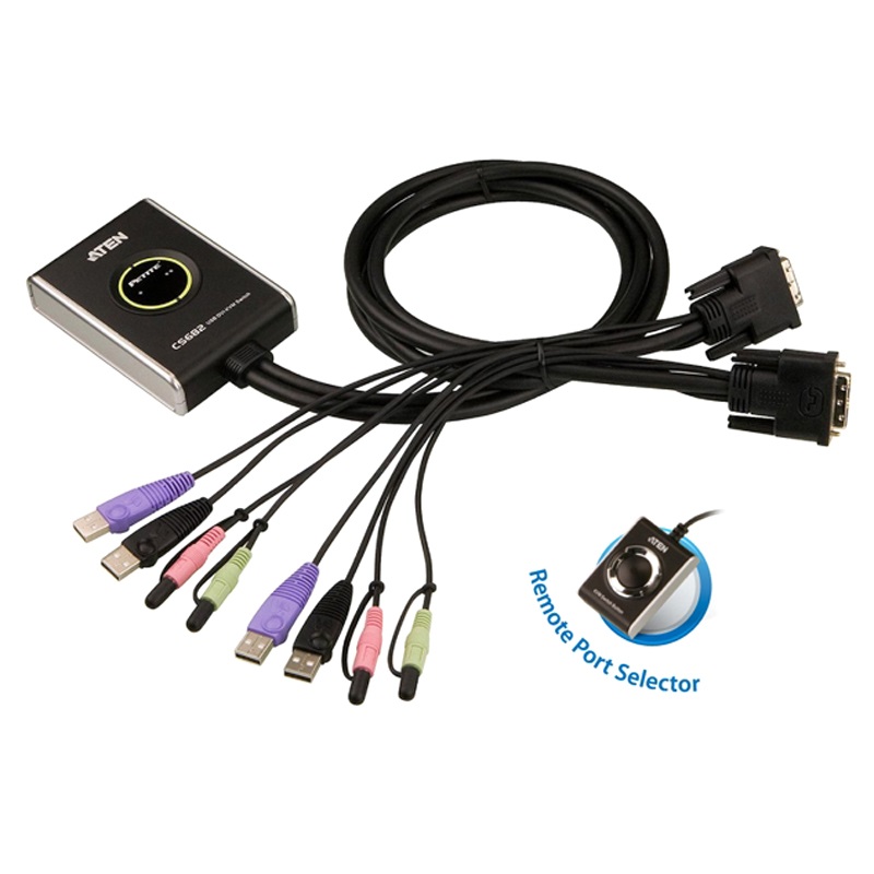 ATEN CS682-AT 2-PORT DVI KVM SWITCH WITH AUDIO