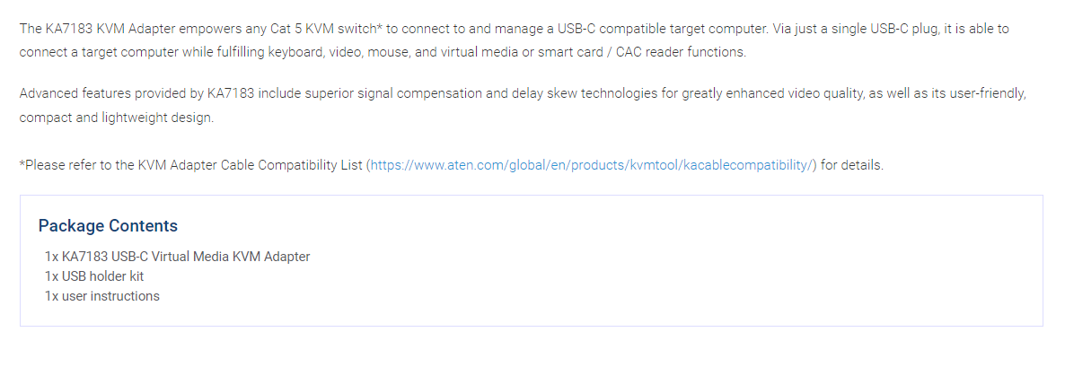 ATEN KA7183-AX KVM SWITCH FOR RELIABLE PC CONTROL