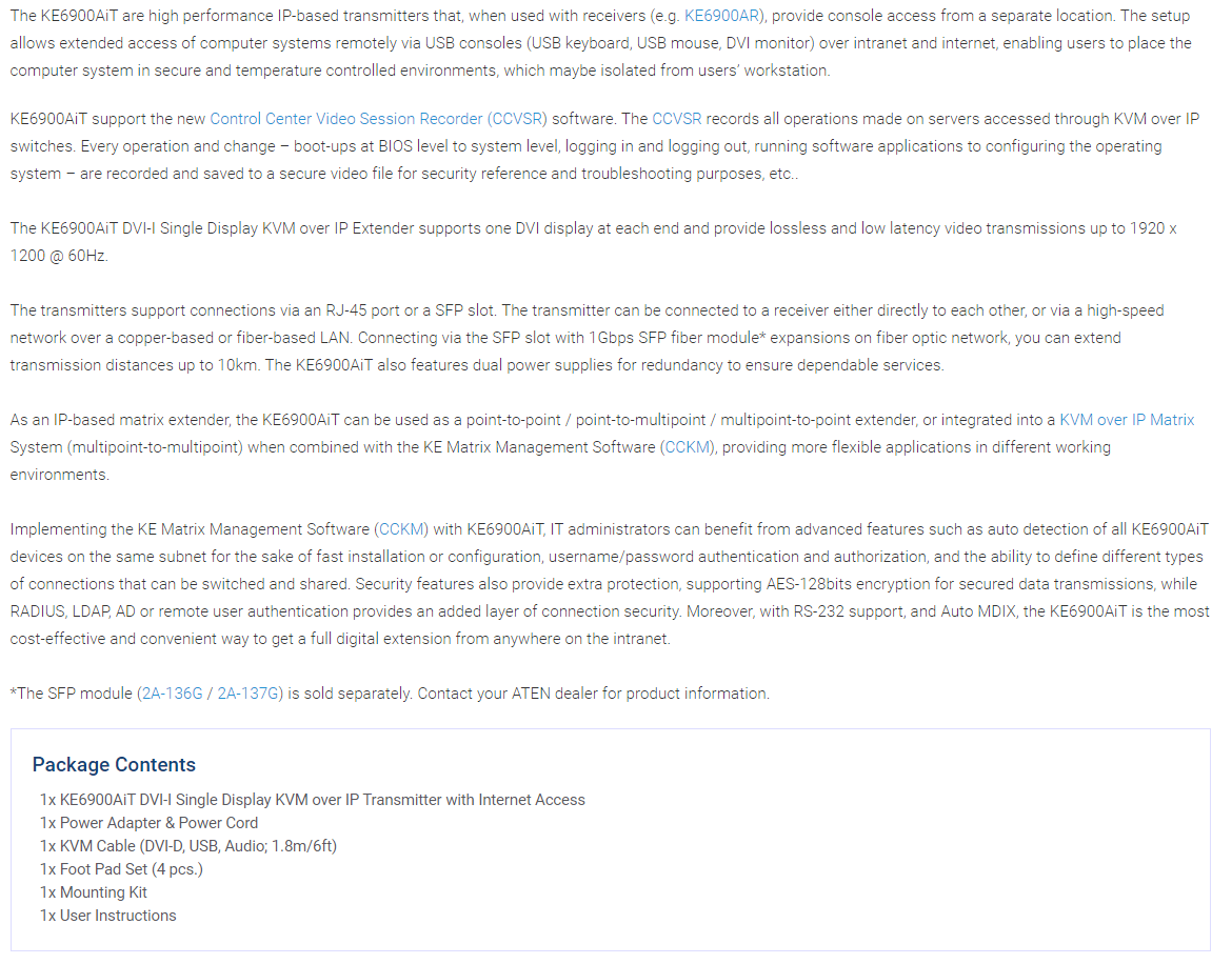 ATEN KE6900AIT KVM SWITCH FOR SEAMLESS CONTROL