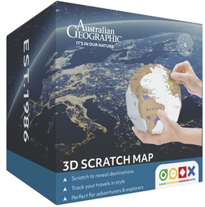AUSTRALIAN GEOGRAPHIC SCRATCH WORLD GLOBE FOR TRAVEL PLANNING