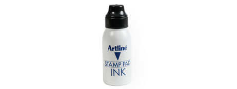 ARTLINE BLACK REFILL INK FOR STAMP PADS - 50CC VALVE BOTTLE