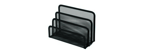 UNKNOWN MANUFACTURER STYLISH BLACK METAL VERTICAL DESK ORGANISER FOR HOME OFFICE