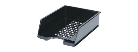 UNSPECIFIED MANUFACTURER STYLISH BLACK POLYSTYRENE A4 DESK ORGANISER WITH LATTICE DESIGN