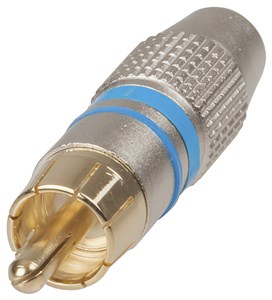 UNSPECIFIED MANUFACTURER QUALITY GOLD RCA PLUGS - BLUE AUDIO CONNECTOR