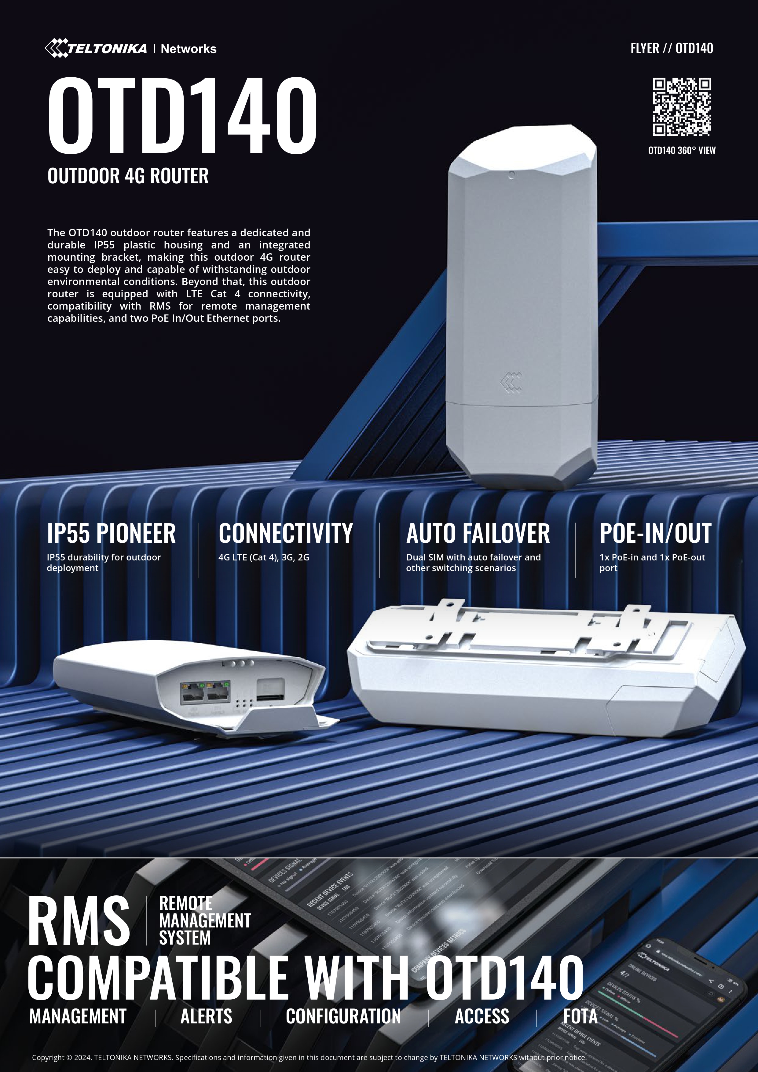 TELTONIKA HIGH-GAIN 4G LTE EXTERNAL ANTENNA FOR ROUTERS