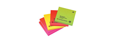 UNKNOWN MANUFACTURER BRIGHT NEON REPOSITIONABLE STICKY NOTES - 5 PACK