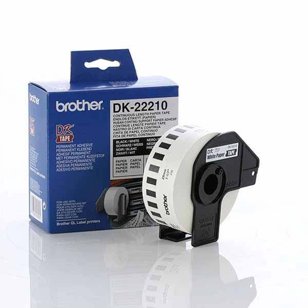 BROTHER DK-22210 CONTINUOUS LENGTH BLACK ON WHITE TAPE