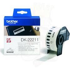 BROTHER DK-22211 CONTINUOUS LENGTH BLACK ON WHITE LABEL ROLL
