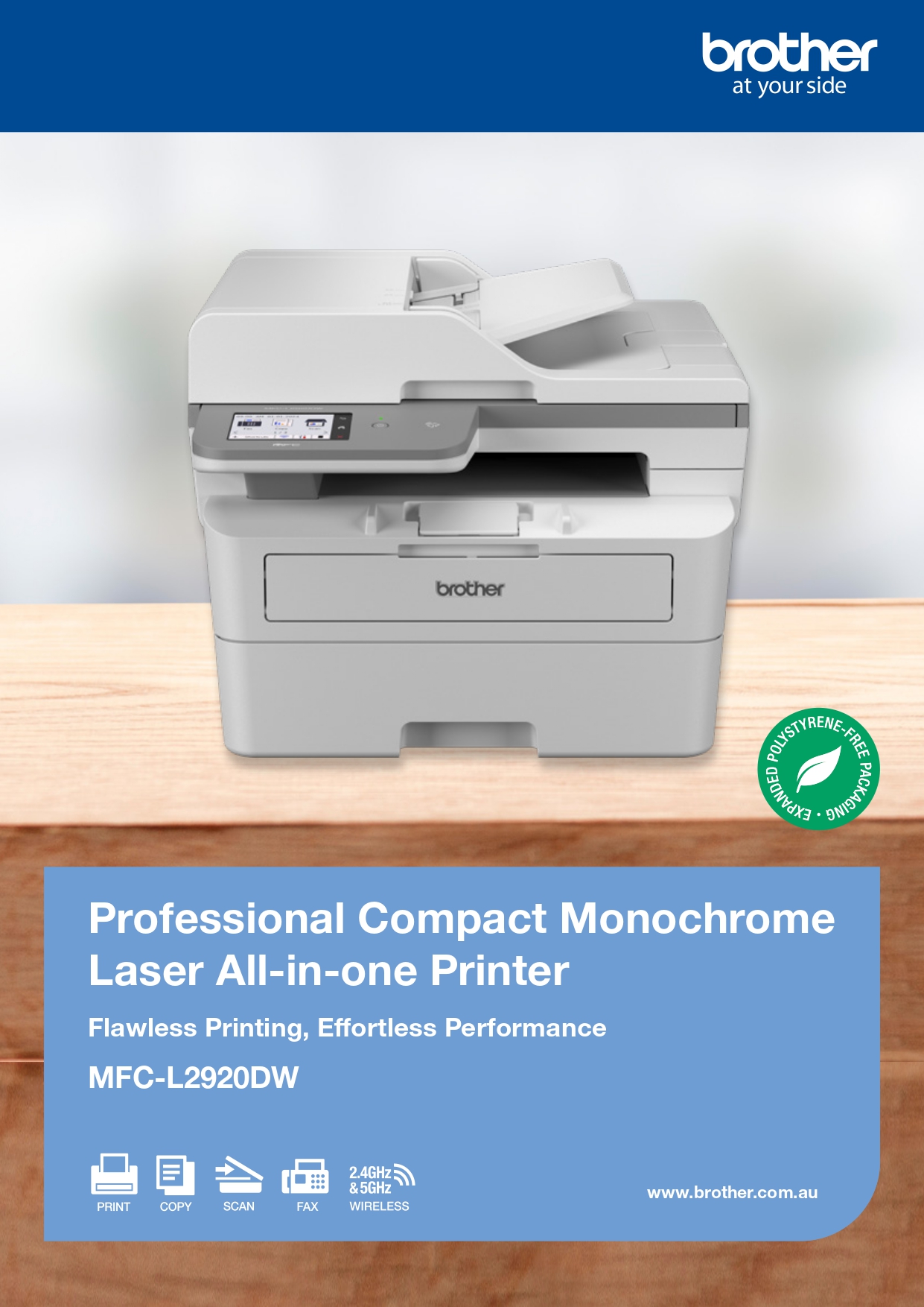 BROTHER MONOCHROME LASER PRINTER MFC-L2920DW WIRELESS