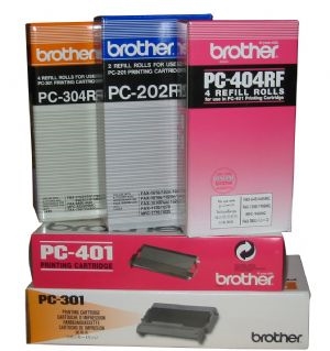 BROTHER PC-302RF RED/BLACK FAX THERMAL PAPER ROLL (2 PACK)