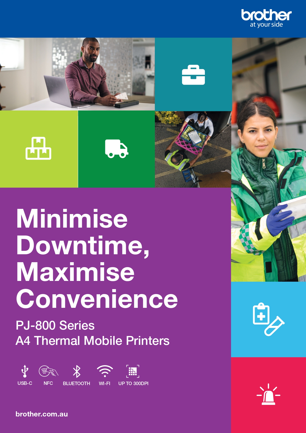 BROTHER PJ-823 MOBILE PRINTER BUNDLE PACK FOR ON-THE-GO PRINTING