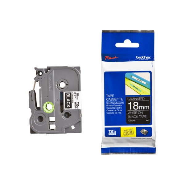 BROTHER TZE-345 BLACK ON WHITE TAPE 36MM LABEL CARTRIDGE